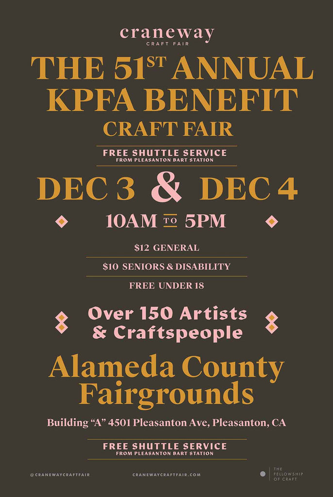 Craneway Craft Fair @ Alameda County Fairgrounds, Pleasanton 12/3-12/4