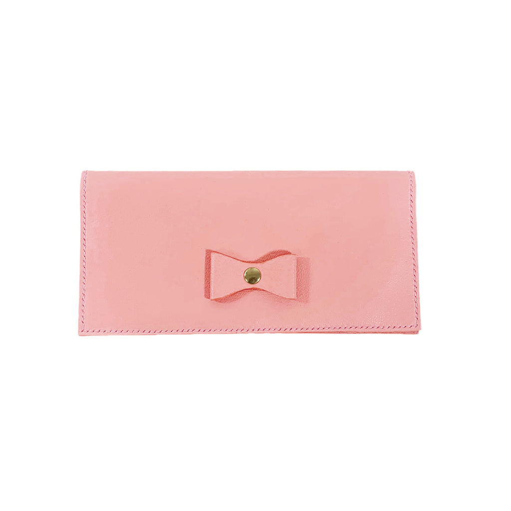 Camden wallet in Soft Rose - Bow on front